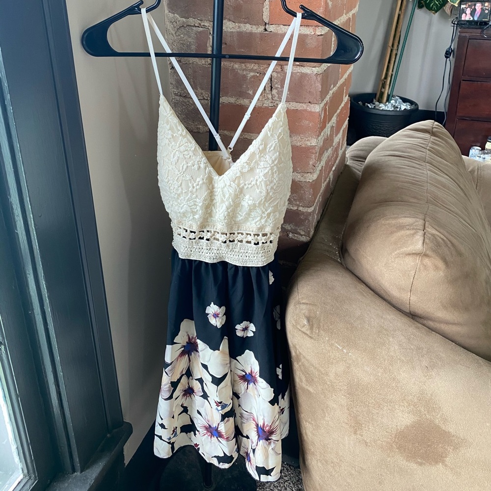 Papaya Crochet Top Floral Sundress